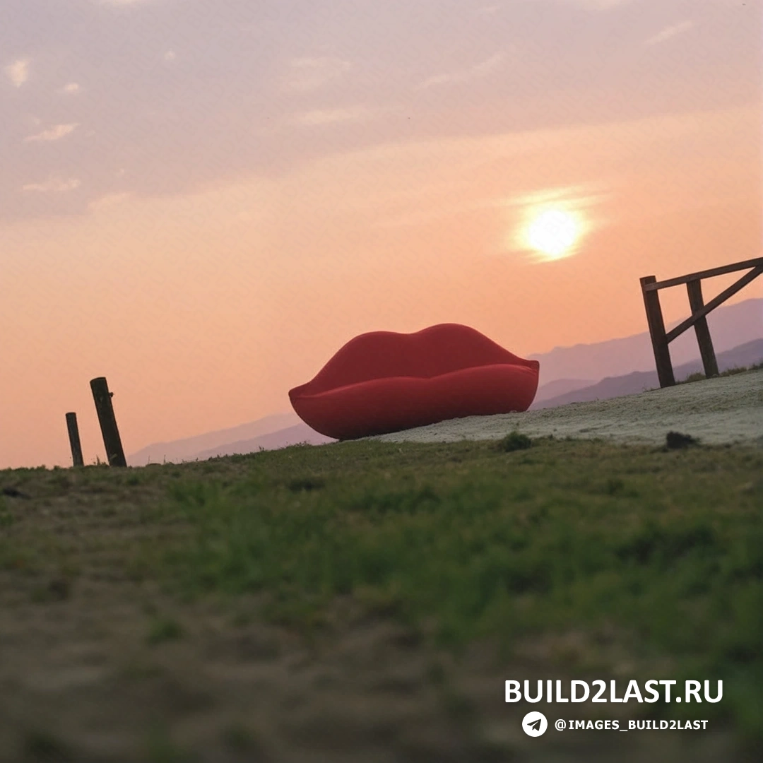 Черный, красный и бежевый диван Bocca в стиле поп-арт, с элементами сюрреализма, Италия.