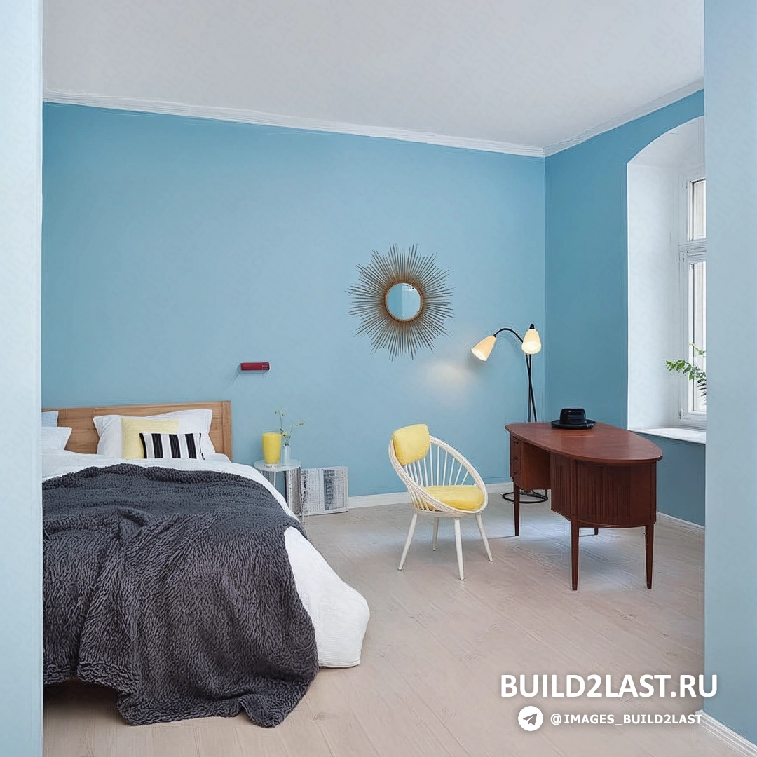 Столовая с серым ковром, столом и стульями, выполненная в ретро-стиле.