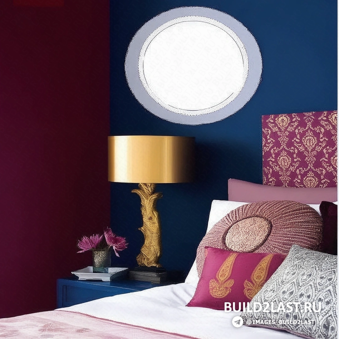 Столовая в стиле декаданс с фиолетовыми стульями, салатовыми акцентами и люстрами